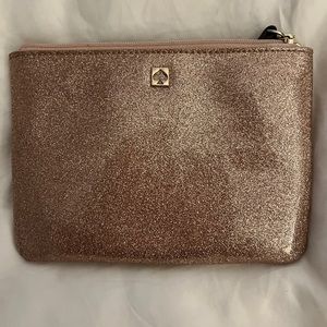 Kate Spade Rose Gold Mini Glitter Pouch